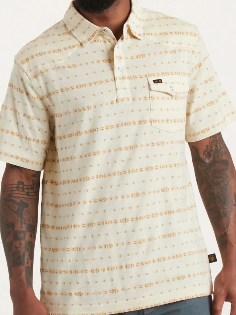 Howler Bros Ranchero Jacquard Polo Porridge L